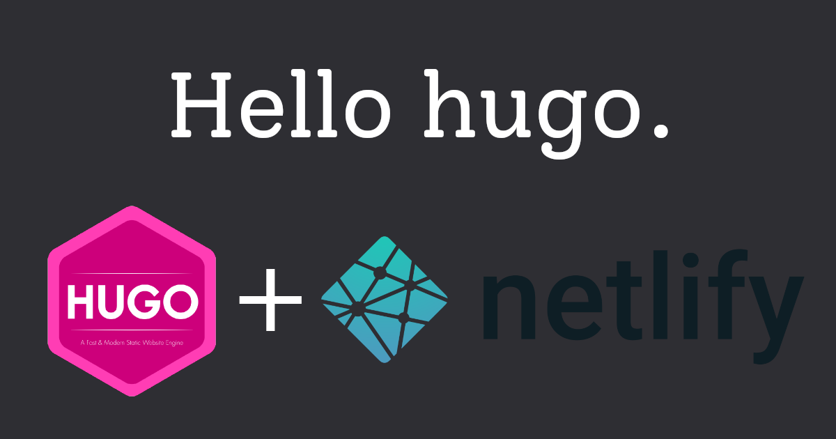 Hugo logo + Netlify logo